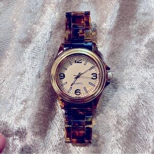 Vtg TORTOISE Shell Women’s Watch - Works - Excellent Condition - Med. Lrg.